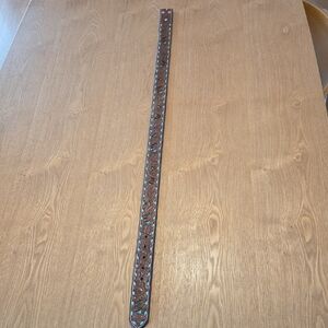 Nocona Brown Leather Belt with Turquoise Details